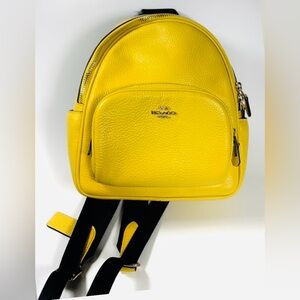 Coach Mini Court Backpack Yellow Pebbled Leather Gold Hardware Brand New!